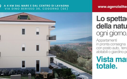 A 4 km da Lavagna, ATTICO IN PRENOTAZIONE IN CLASSE ENERGETICA A1 CON TERRAZZE VISTA MARE E POSTO AUTO
